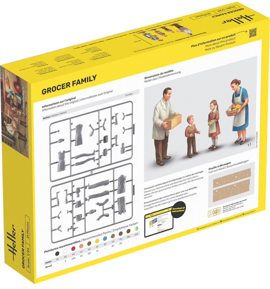 Heller Starter Kit Famille d'épiciers 1/24 figurines plastique