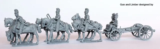Perry Napoleonic BAV 26 maquette attelage 6 chevaux canon 12