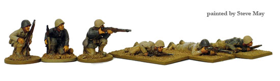 Perry Miniatures World War 2 ITWW 4 fantassins italiens 28mm agenouillés