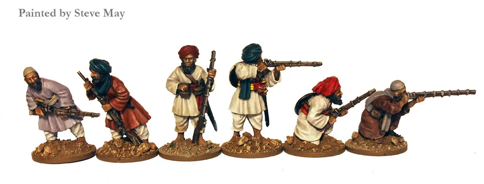 Perry VLW 3 Afghan Tribesmen figurines jezails escarmouche