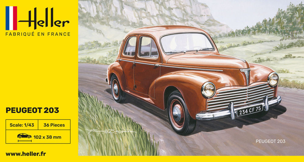 Heller 9.99 Peugeot 203 maquette voiture 1/43 civile