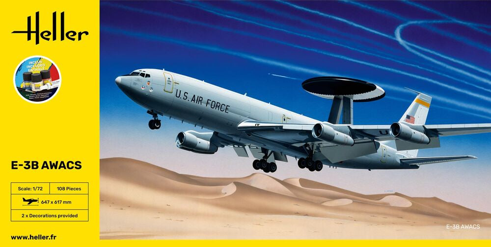 Heller Starter Kit E-3B Awacs maquette avion 1/72 complète