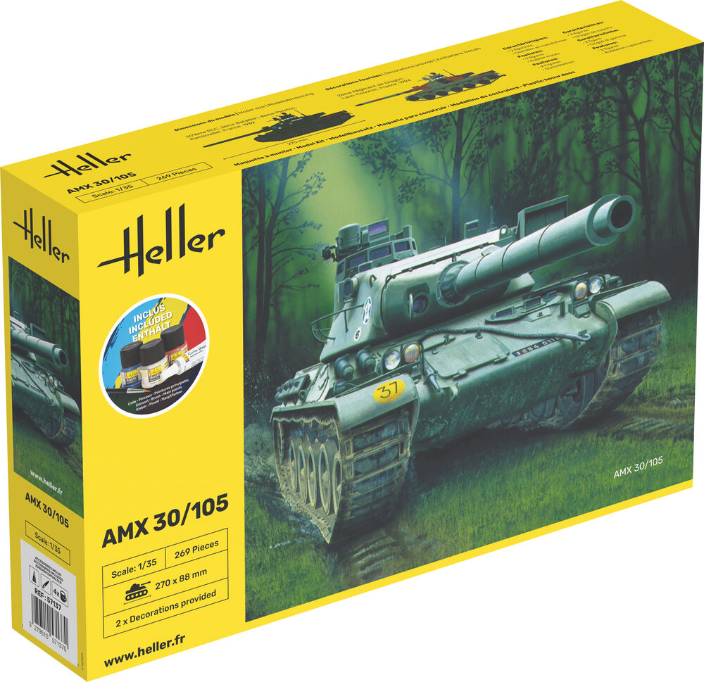 Heller Starter Kit AMX 30/105 1/35 maquette char + kit complet