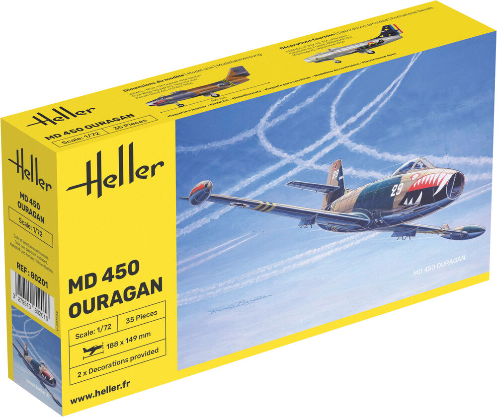 Heller The 9.99 MD 450 Ouragan maquette avion 1/72 chasse