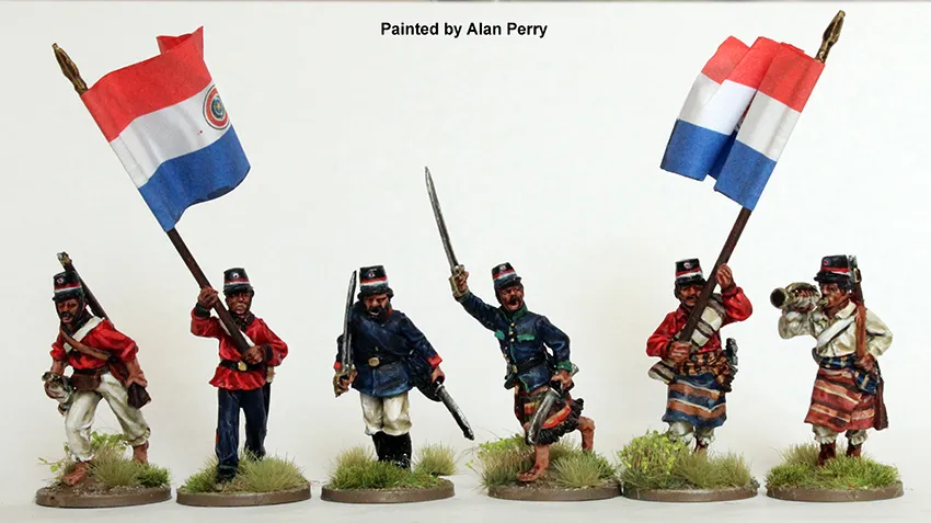 Perry TA 37 Commandement paraguayen figurines avançant