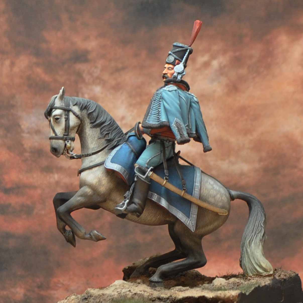 Art Girona Napoleonic Officer Maria Luisa Hussards 1808 figurine