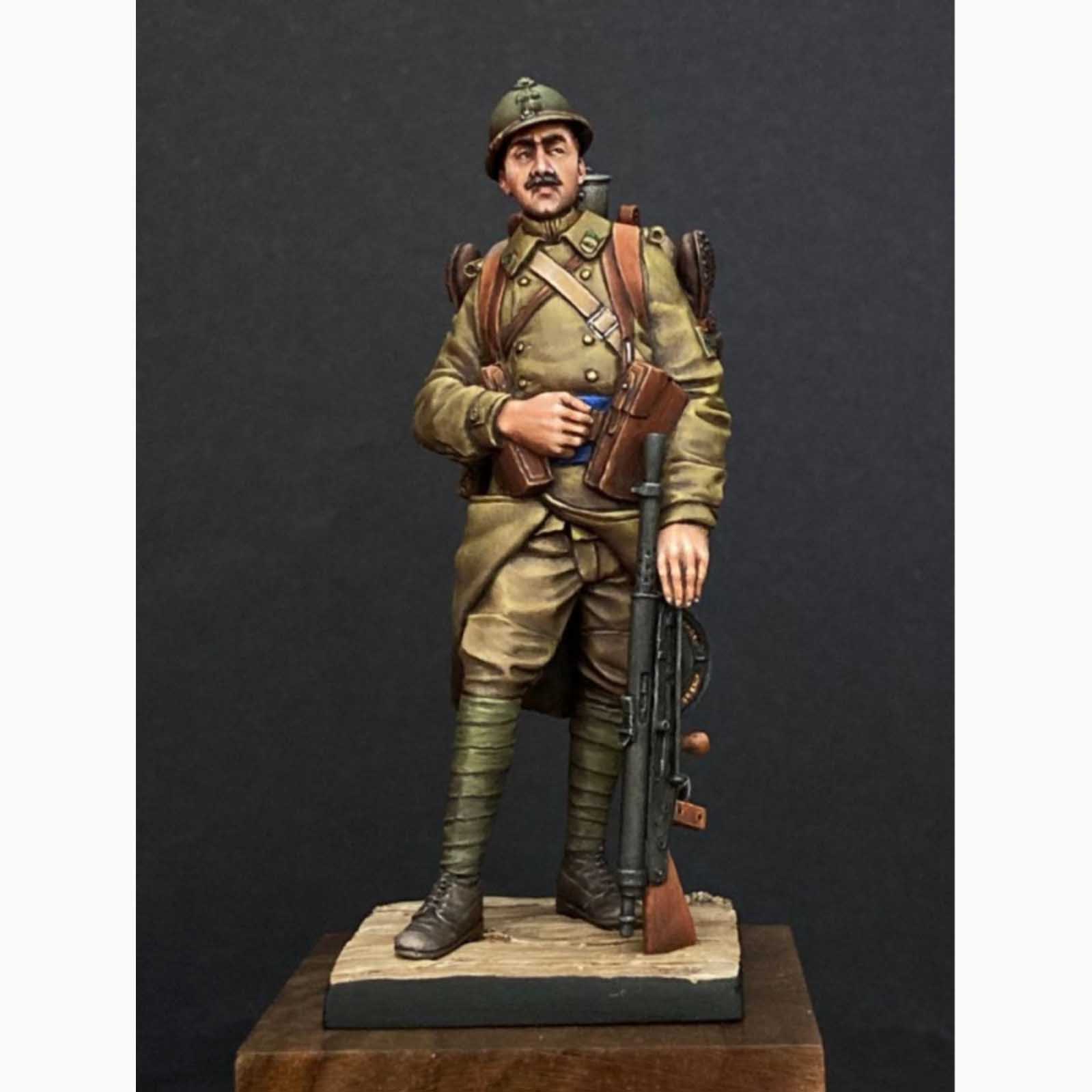 Art Girona Miniatures Chauchat tireur figurine 54 mm