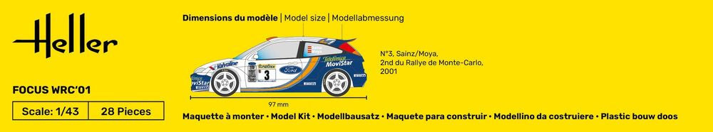Heller Starter Kit Focus WRC 01 maquette 1/43 rallye
