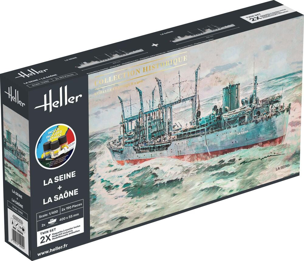 Heller Twinset La Seine + La Saône 1/400 Maquette Bateau
