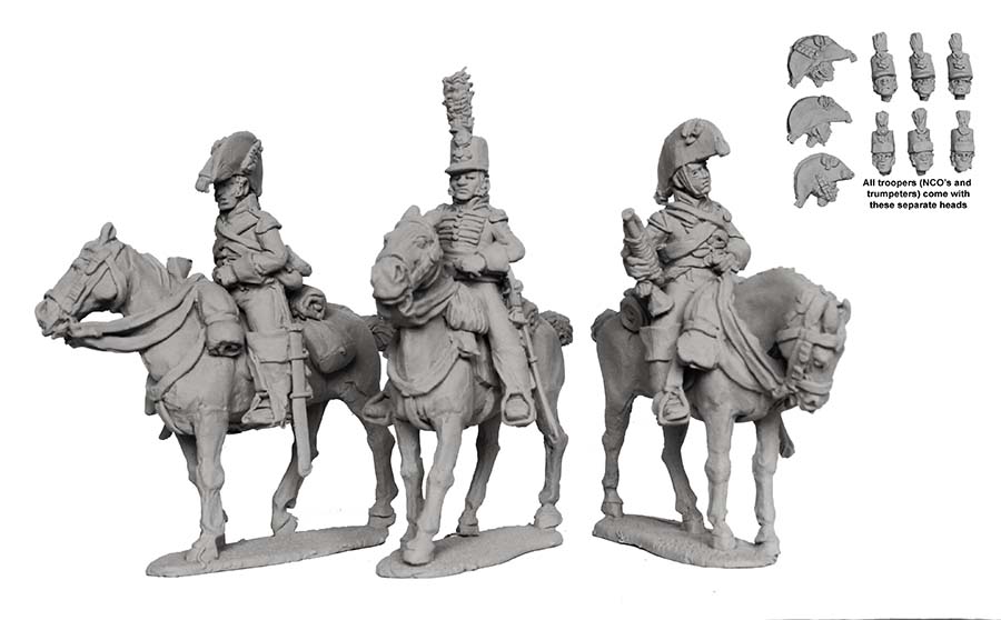 Perry Miniatures Napoleonic BH 163 Heavy Dragoons command figurines 28mm