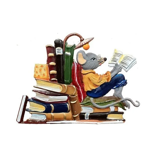 Art Girona Miniatures Mouse Reading figurine souris à peindre