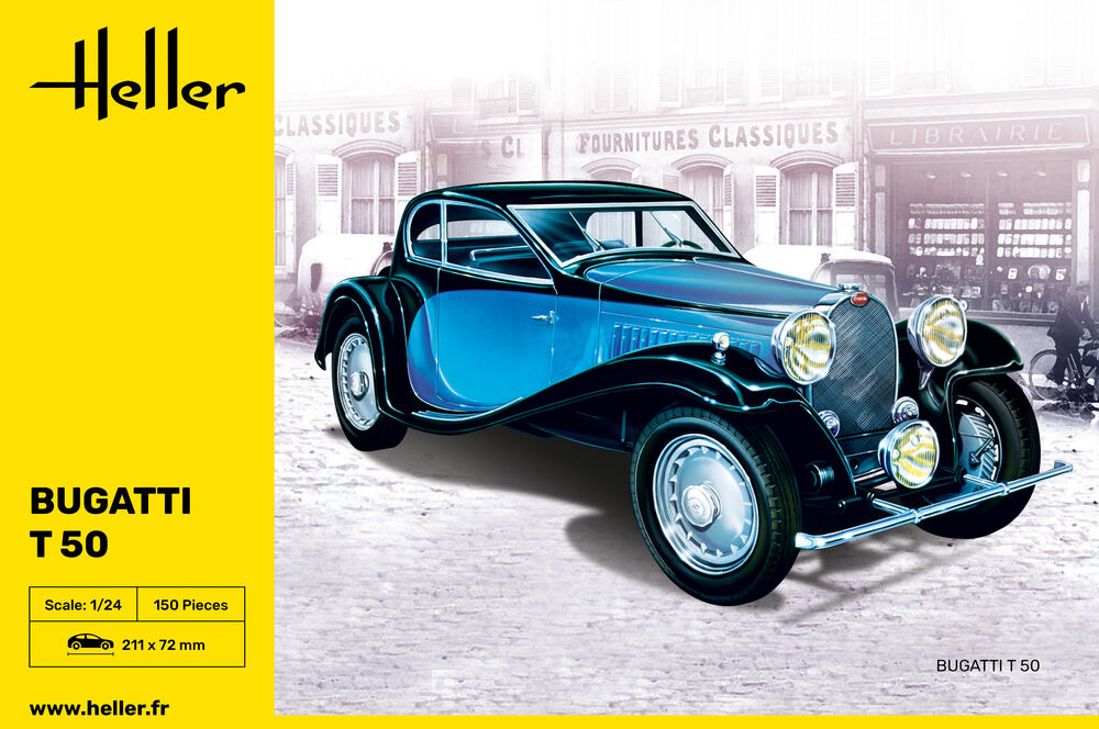Heller Historical Collection Bugatti T50 1/24 maquette voiture