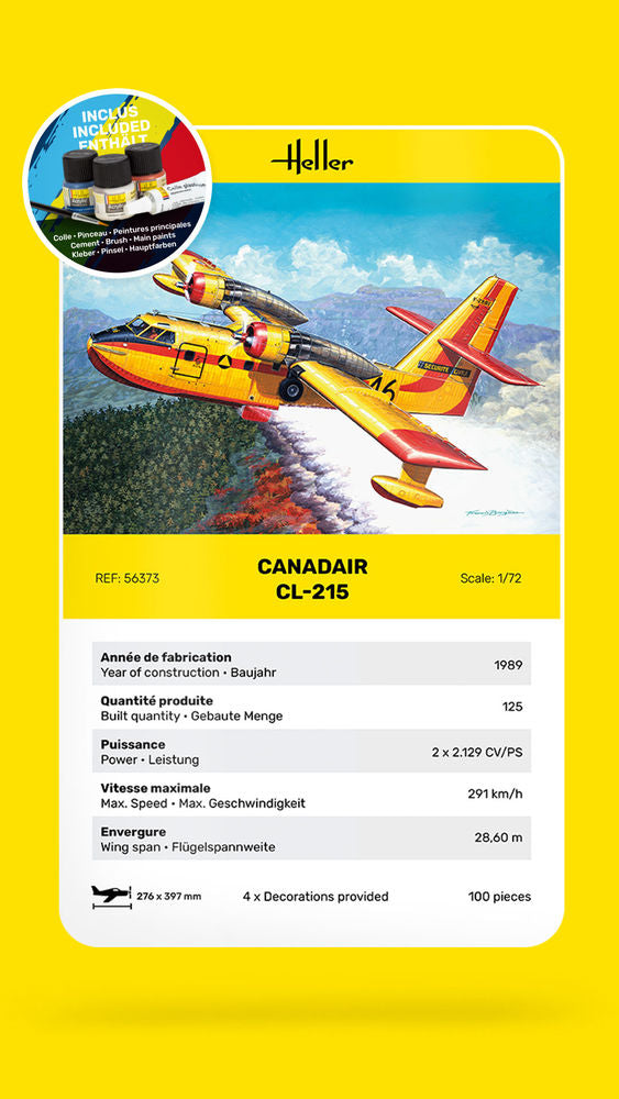 Heller Starter Kit Canadair CL-215 1/72 maquette avion complète