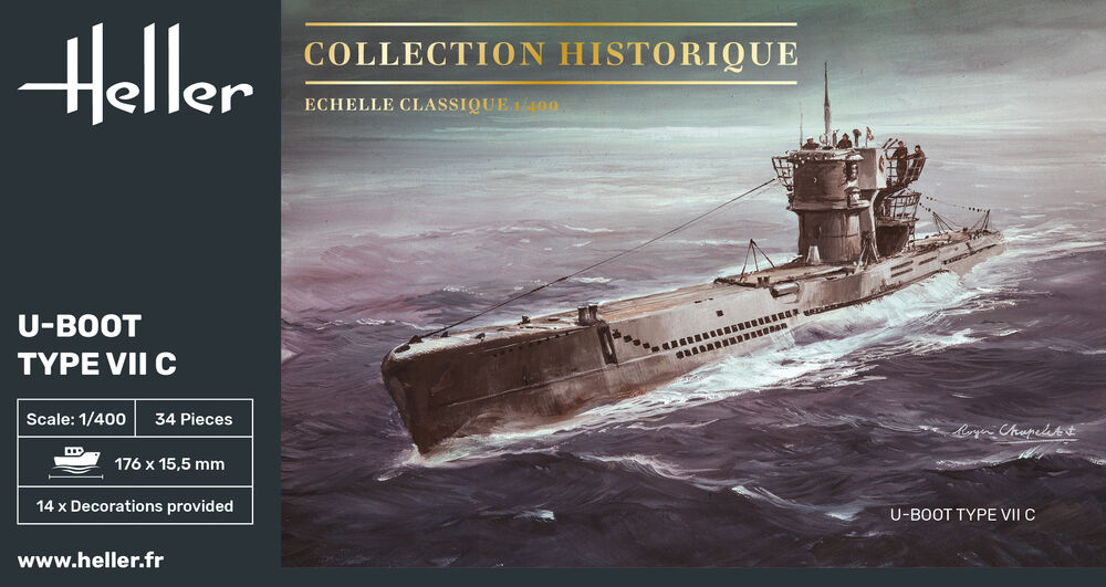 Heller 9.99 U-Boot Type VII C 1/400 maquette sous-marin
