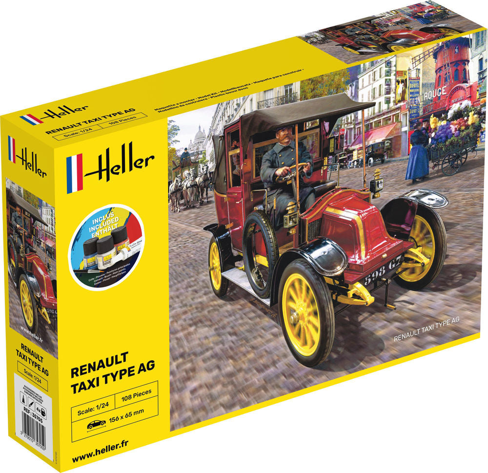 Heller Starter Kit Renault Taxi Type AG 1/24 maquette voiture kit complet