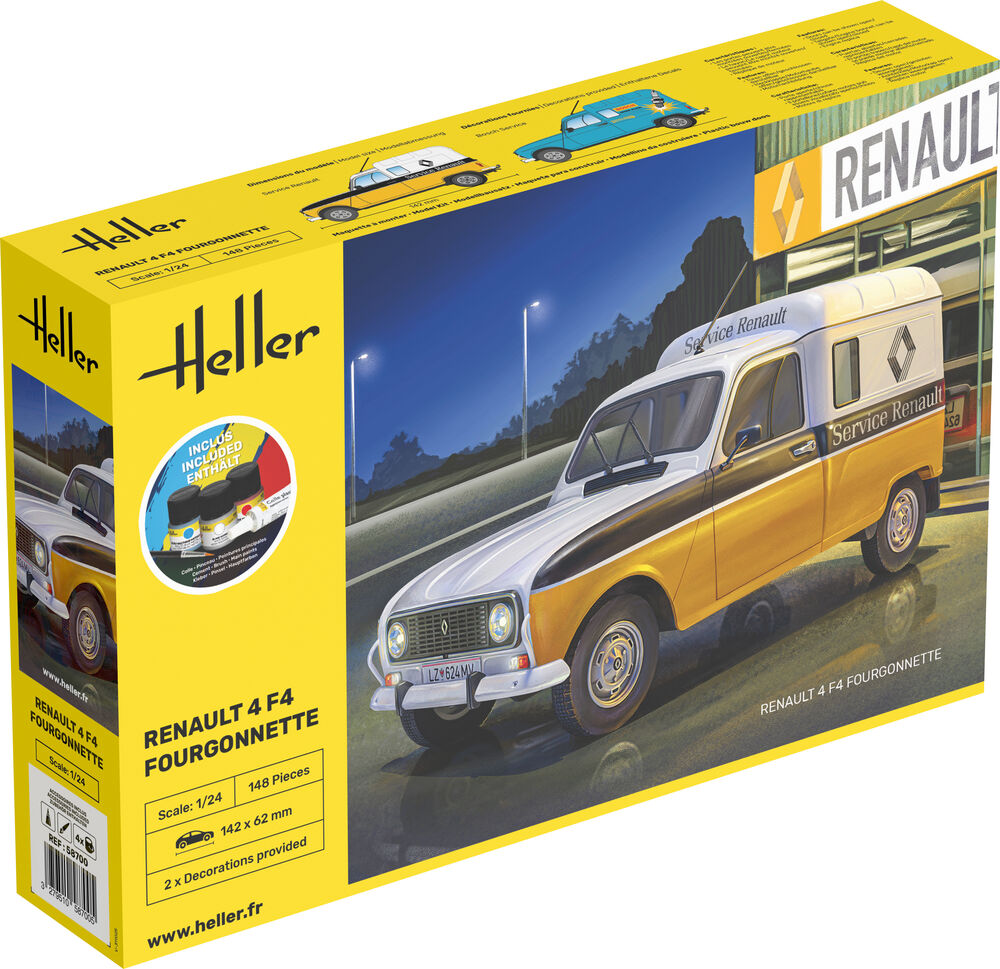 Heller Starter Renault 4 F4 Maquette Voiture 1/24 fourgonnette