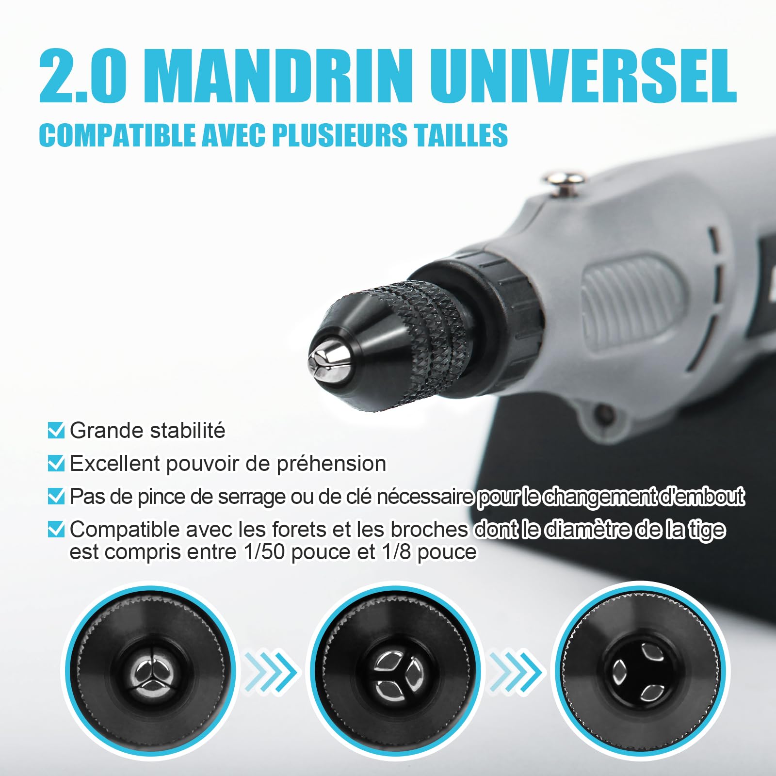 Bucasso Cordless Pen Sander HRT-1000 outil rotatif LED 29 pcs