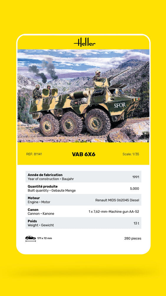 Heller Historical Collection VAB 6x6 1/35 blindé militaire