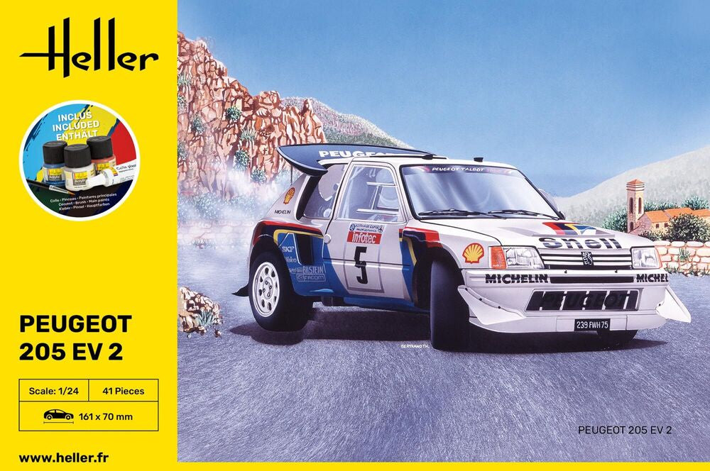Heller Starter Kit Peugeot 205 Turbo 16 E2 maquette 1/24