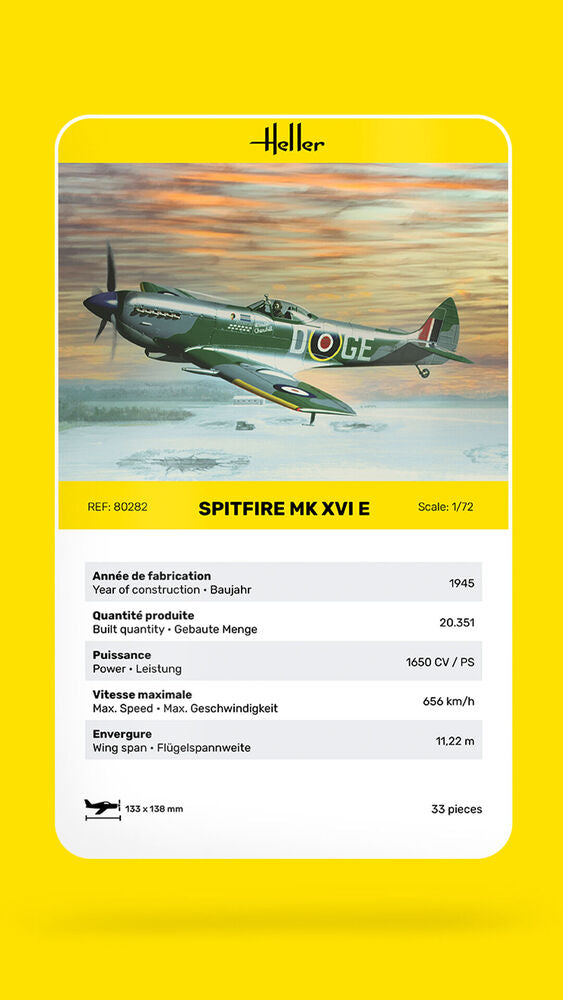Heller The 9.99 Spitfire maquette 1/72 avion militaire